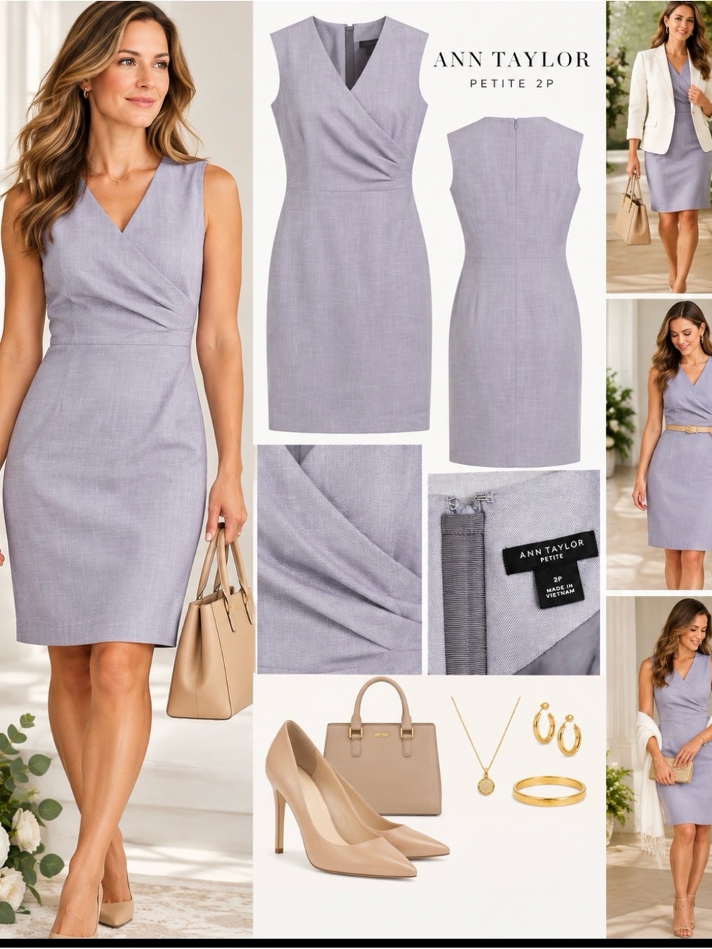 Ann Taylor Lilac Sheath Dress